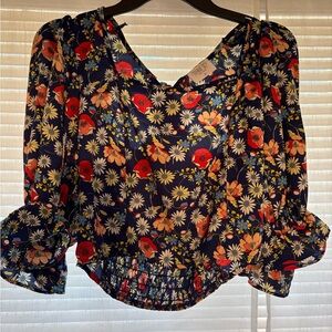 Floral V-Neck juniors Top